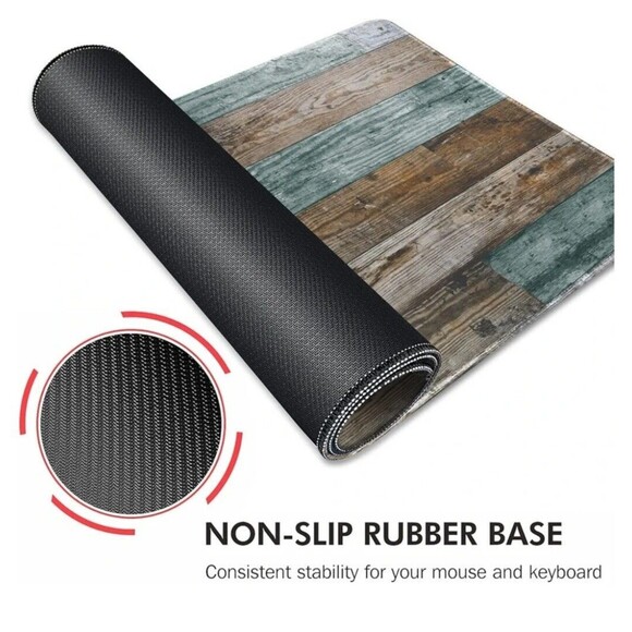 Gaming Mouse Pad Desk Mat, Vintage Wood Grain Pattern, XXL XL Large Extended - Picture 5 of 8